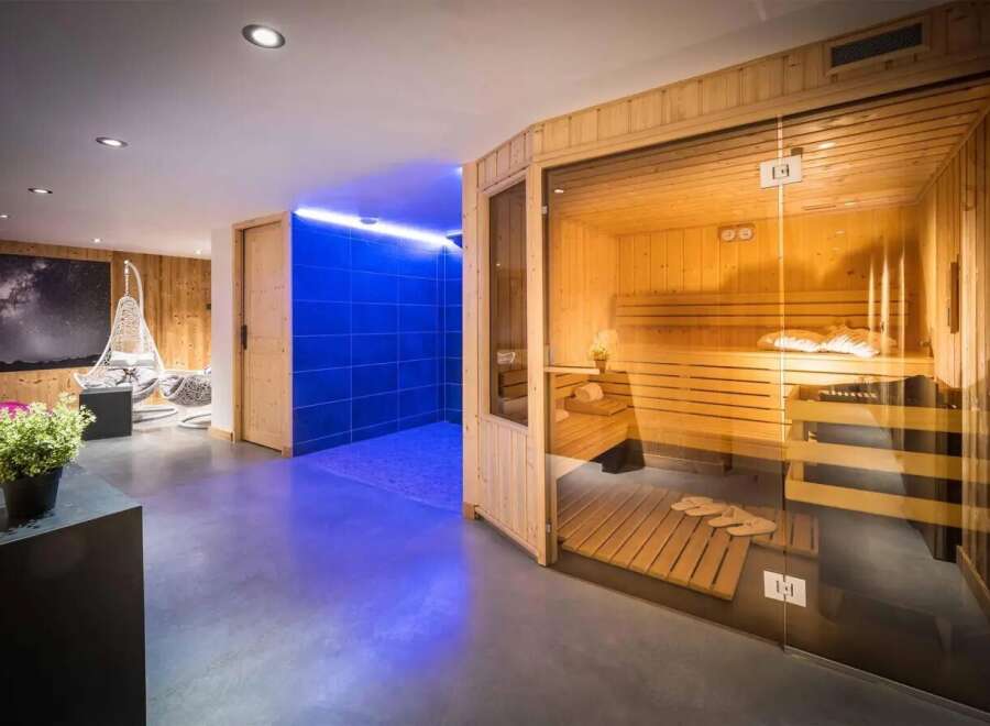 Step into luxury with this stunning property featuring a private sauna, perfect for relaxation and rejuvenation.