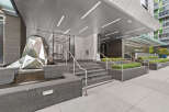 Discover luxury living at this stunning property! Featuring a modern facade with a unique sculpture and elegant entrance, this building offers a sophisticated lifestyle.