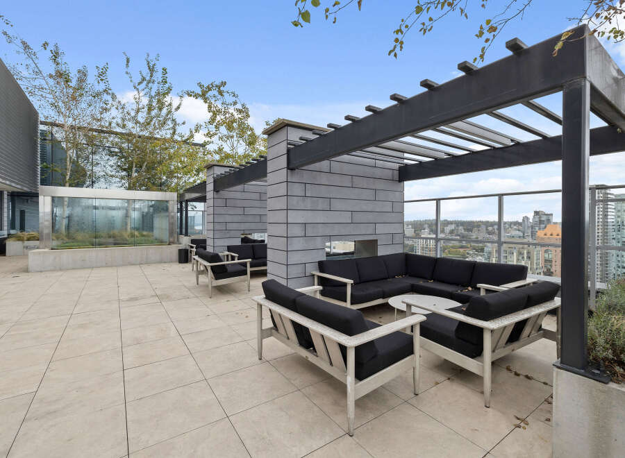 Enjoy breathtaking city views from this stunning rooftop patio.