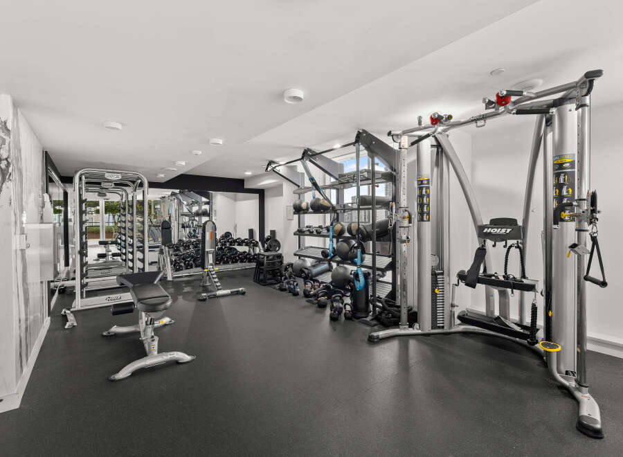 This state-of-the-art gym offers a comprehensive fitness experience.