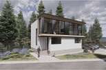 This stunning modern home boasts a sleek design with expansive glass windows, offering breathtaking views and abundant natural light.