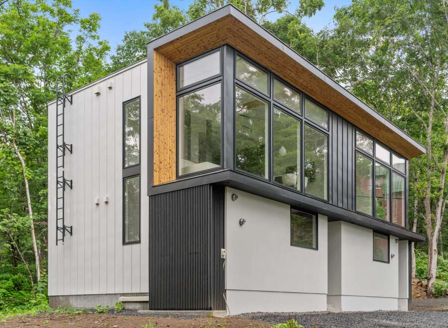 This modern architectural marvel showcases a stunning contemporary design.