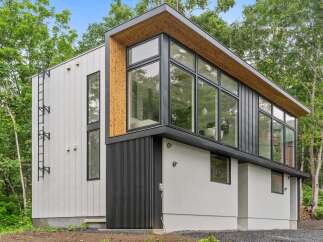 This modern architectural marvel showcases a stunning contemporary design.