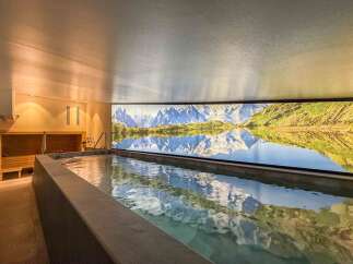 Indulge in luxury and tranquility with this stunning indoor pool.