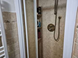 Step into a luxurious bathroom with this stunning shower.