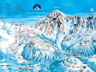 Explore the stunning Courmayeur Mont Blanc ski resort with this detailed map.