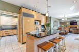This stunning kitchen boasts modern design and functionality.