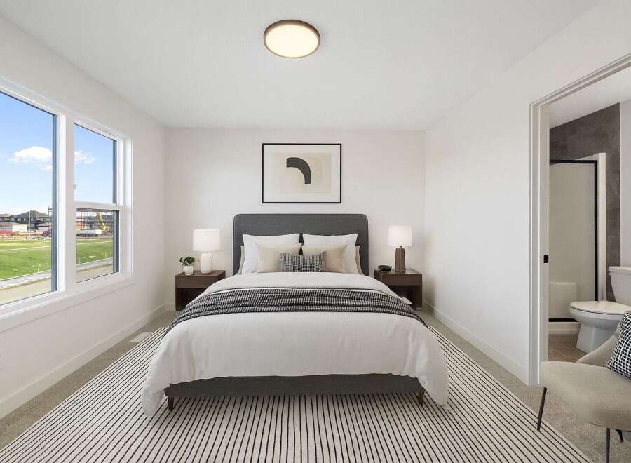 Step into a serene bedroom retreat.