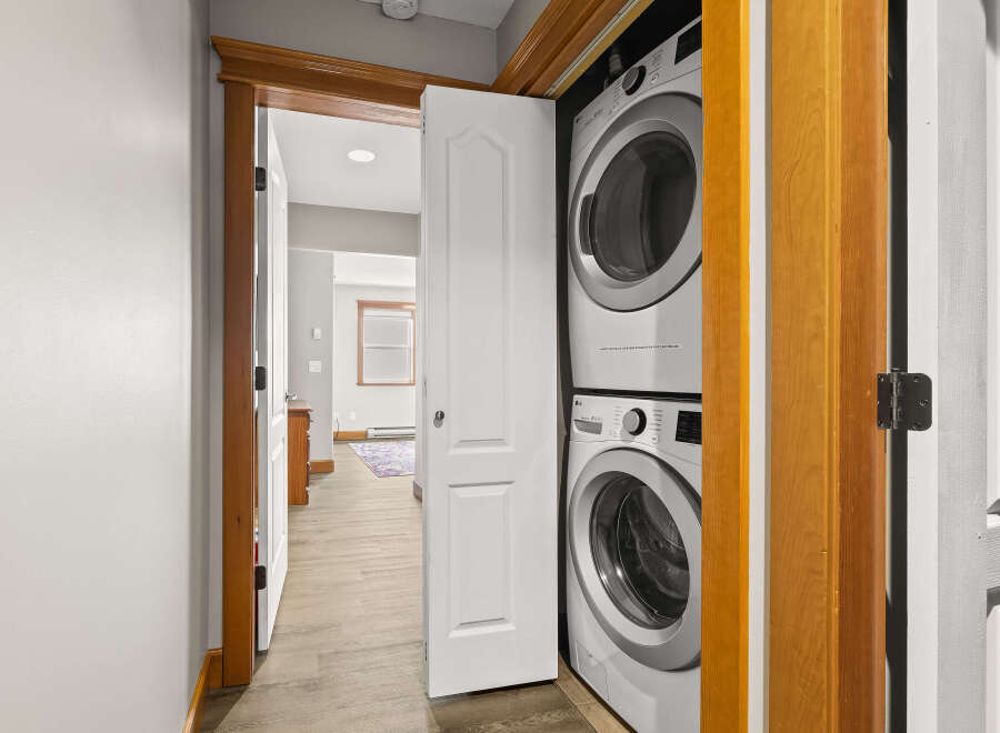 Discover the convenience of in-unit laundry with this stunning property! This home features a modern stacked washer and dryer, making laundry day a breeze.