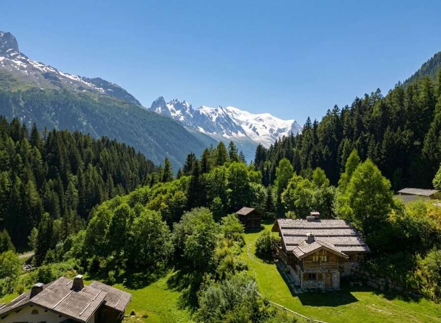 Nestled in a picturesque mountain valley, this charming property offers a serene escape.