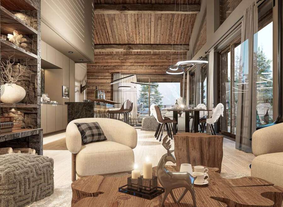 Experience the epitome of luxury living in this stunning property, boasting a seamless blend of rustic charm and modern elegance.