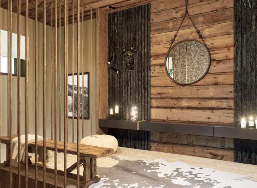Experience rustic elegance in this stunning property, featuring a beautifully designed interior with natural wood accents and a cozy ambiance.