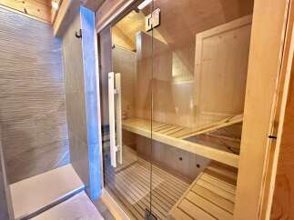 Step into your own private oasis with this stunning sauna.