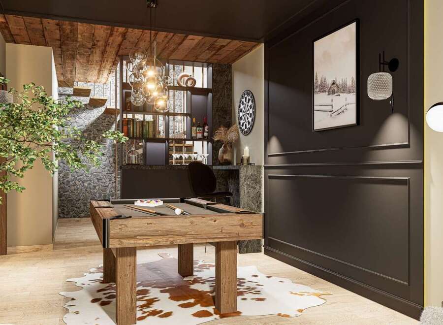 Step into luxury with this stunning property featuring a game room designed for ultimate entertainment.