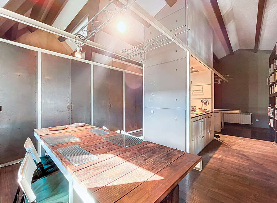 Discover modern living in this stunning property featuring a unique industrial design.