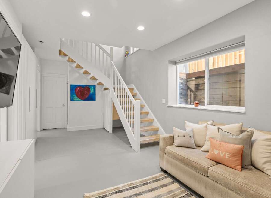 This stunning property boasts a modern interior with a bright and airy feel.