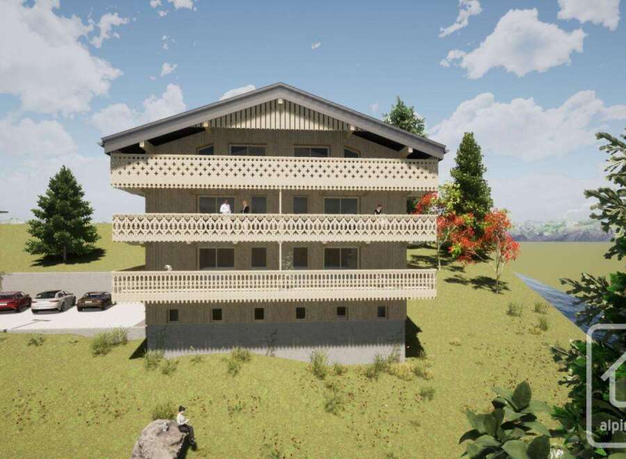 Discover your dream alpine retreat! This stunning property boasts multiple levels with charming balconies, offering breathtaking views.