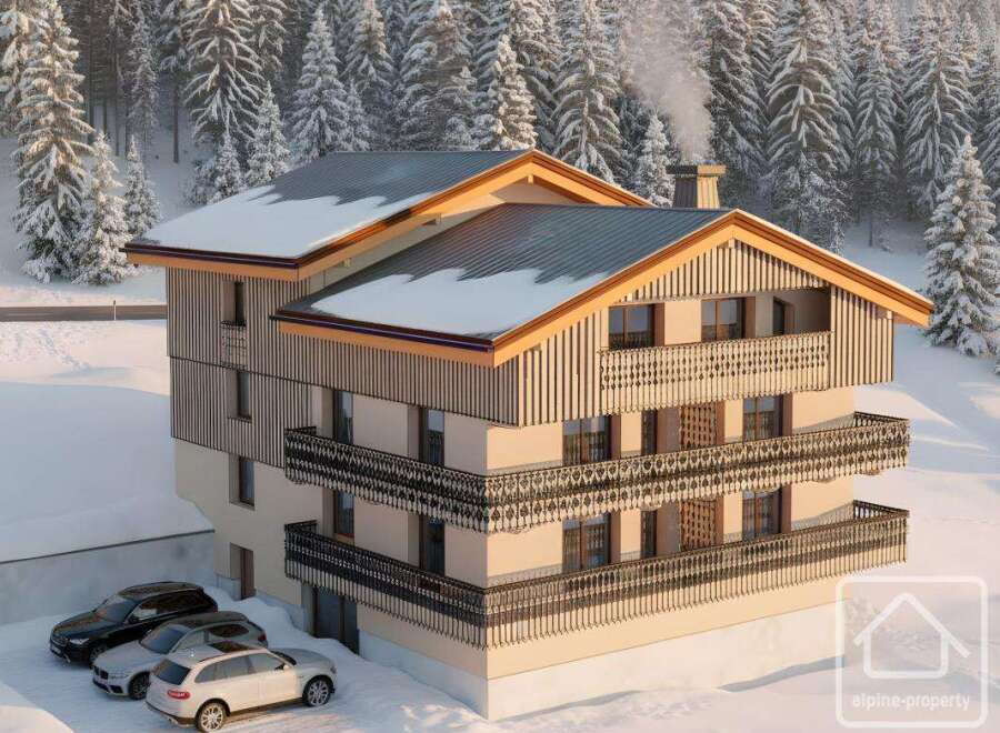 Discover the charm of this stunning alpine property, nestled amidst a picturesque winter wonderland.