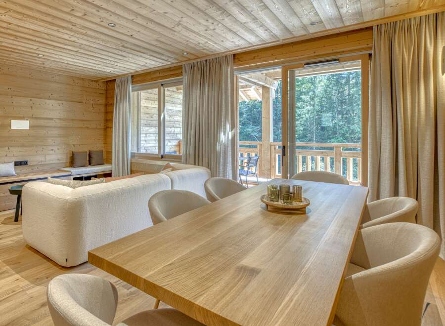 Experience the warmth of this stunning wooden interior.