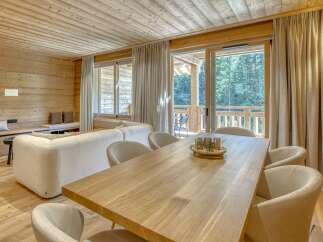 Experience the warmth of this stunning wooden interior.