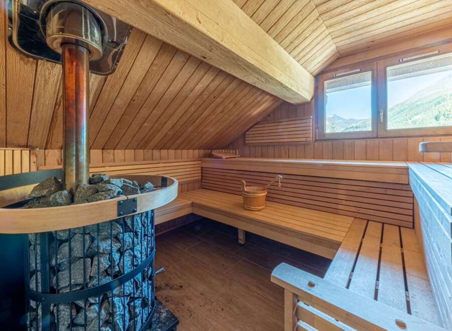 Experience ultimate relaxation in this stunning sauna.