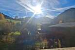 Nestled in a picturesque valley, this property offers stunning views of the surrounding mountains and lush greenery.