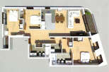 Discover this stunning apartment featuring three bedrooms, perfect for families or those seeking extra space.