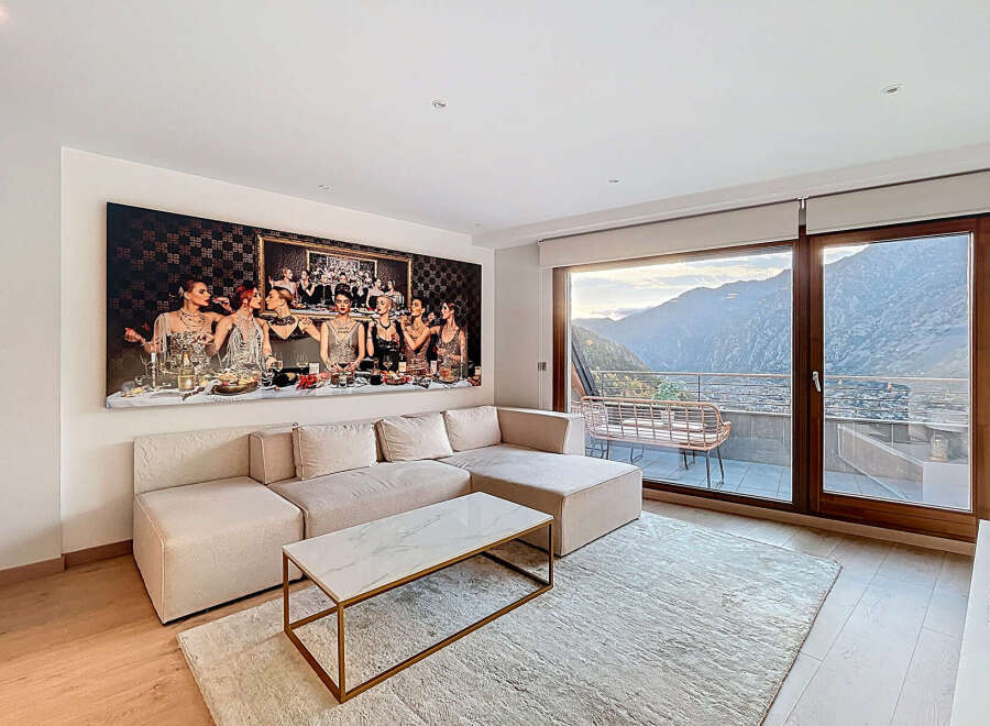 This stunning living space boasts a modern design with a touch of elegance.