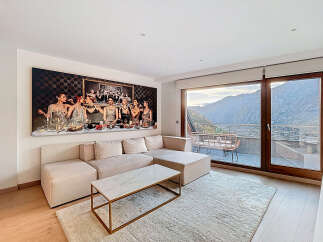 This stunning living space boasts a modern design with a touch of elegance.