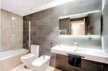 Step into modern luxury with this stunning bathroom.