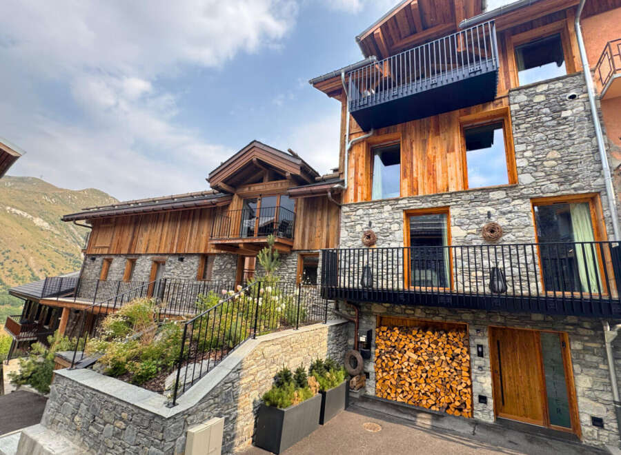 Discover the charm of this stunning mountain chalet, boasting a unique blend of stone and wood architecture.