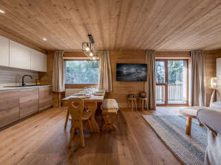 Experience the warmth of this stunning wooden interior.