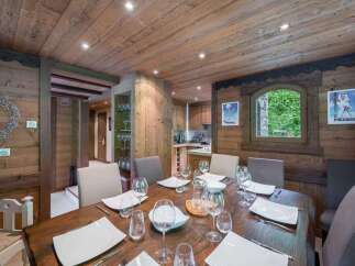 Step into rustic elegance with this stunning dining room.