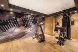 This modern home gym offers a perfect blend of fitness and style.