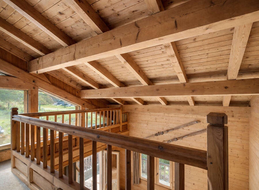 This stunning wooden interior showcases exceptional craftsmanship and design.