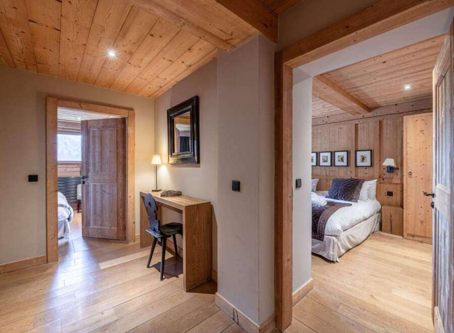 Step into luxury with this stunning property featuring exquisite wooden accents throughout.