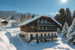 This stunning chalet offers a perfect blend of rustic charm and modern comfort, nestled in a picturesque winter wonderland.