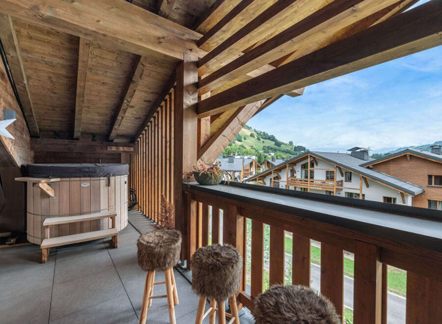 Enjoy the ultimate relaxation in this stunning property featuring a private hot tub on the balcony.