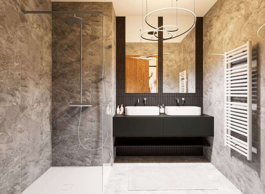 Step into luxury with this stunning bathroom design.