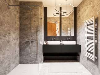 Step into luxury with this stunning bathroom design.