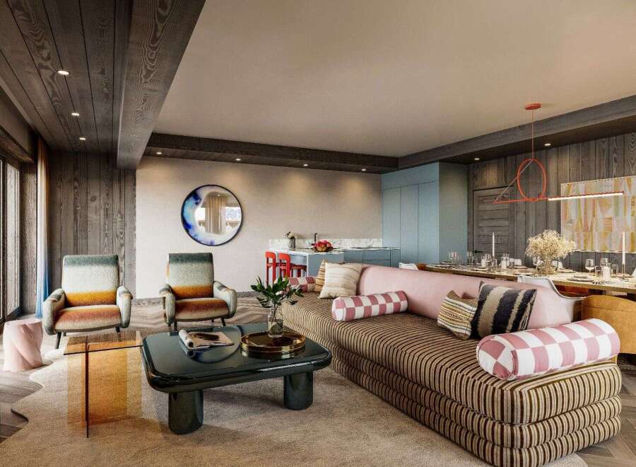 Experience luxury living in this stunning property, featuring a beautifully designed living space with a modern aesthetic.