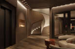 Step into luxury with this stunning property, featuring a grand entrance with a modern spiral staircase.