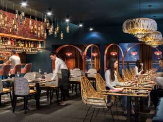 Step into luxury at this stunning restaurant, perfect for intimate gatherings or special occasions.