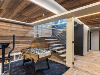 This stunning property boasts a unique blend of rustic charm and modern design.