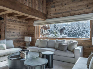 Experience the epitome of luxury living in this stunning property, boasting exquisite wooden interiors and a cozy ambiance.
