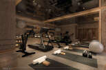 This luxurious home gym offers a serene and functional space for your fitness routine.
