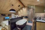 Experience luxury living in this stunning property featuring a unique bathroom design.