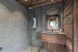 Experience rustic elegance in this stunning bathroom.