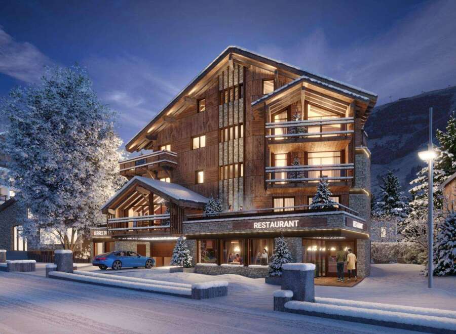 Experience the charm of this stunning chalet-style property, perfect for a luxurious mountain getaway.