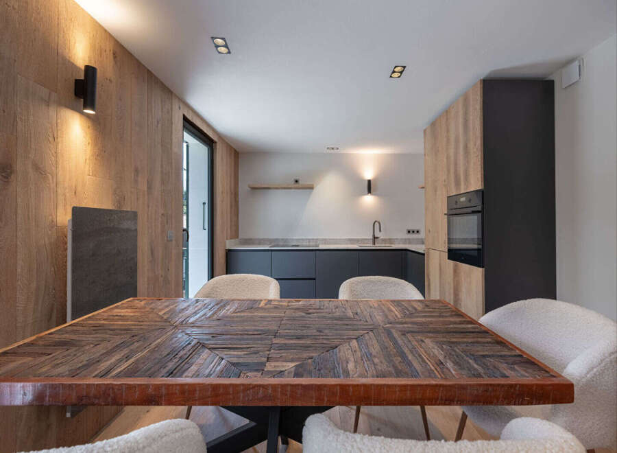 Step into a beautifully designed kitchen and dining area, perfect for modern living.